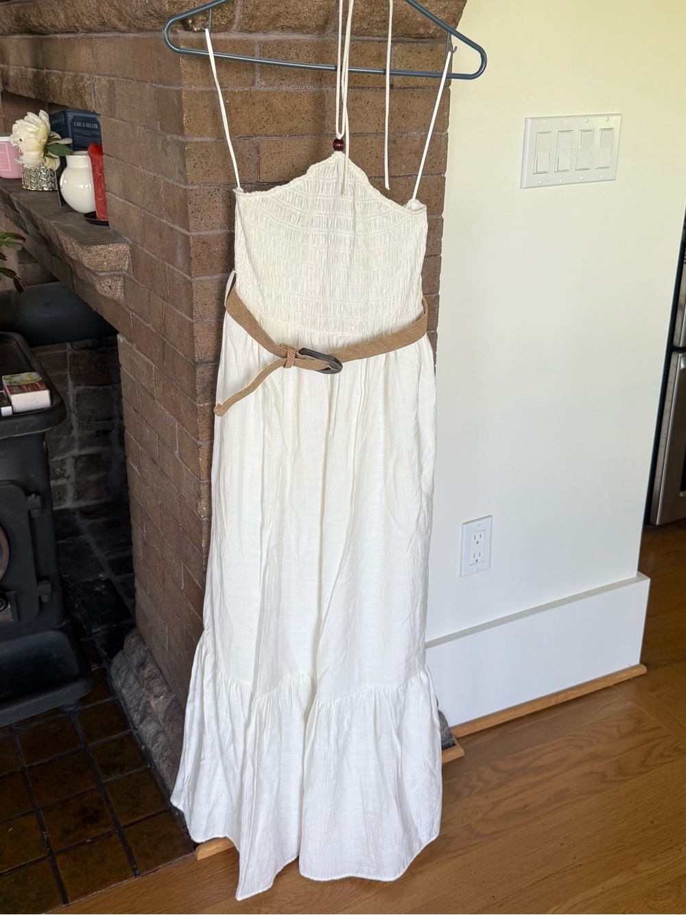 ZARA Linen Blend White Dress NWT - Picture 3 of 3